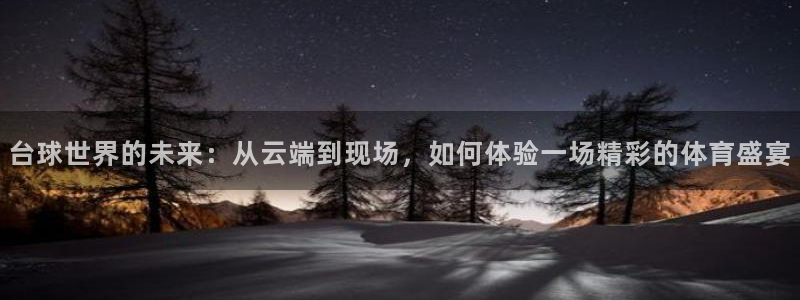 斗球体育直播nba：台球世界的未来：从云端到现场，如何体验一场精彩的体育盛宴